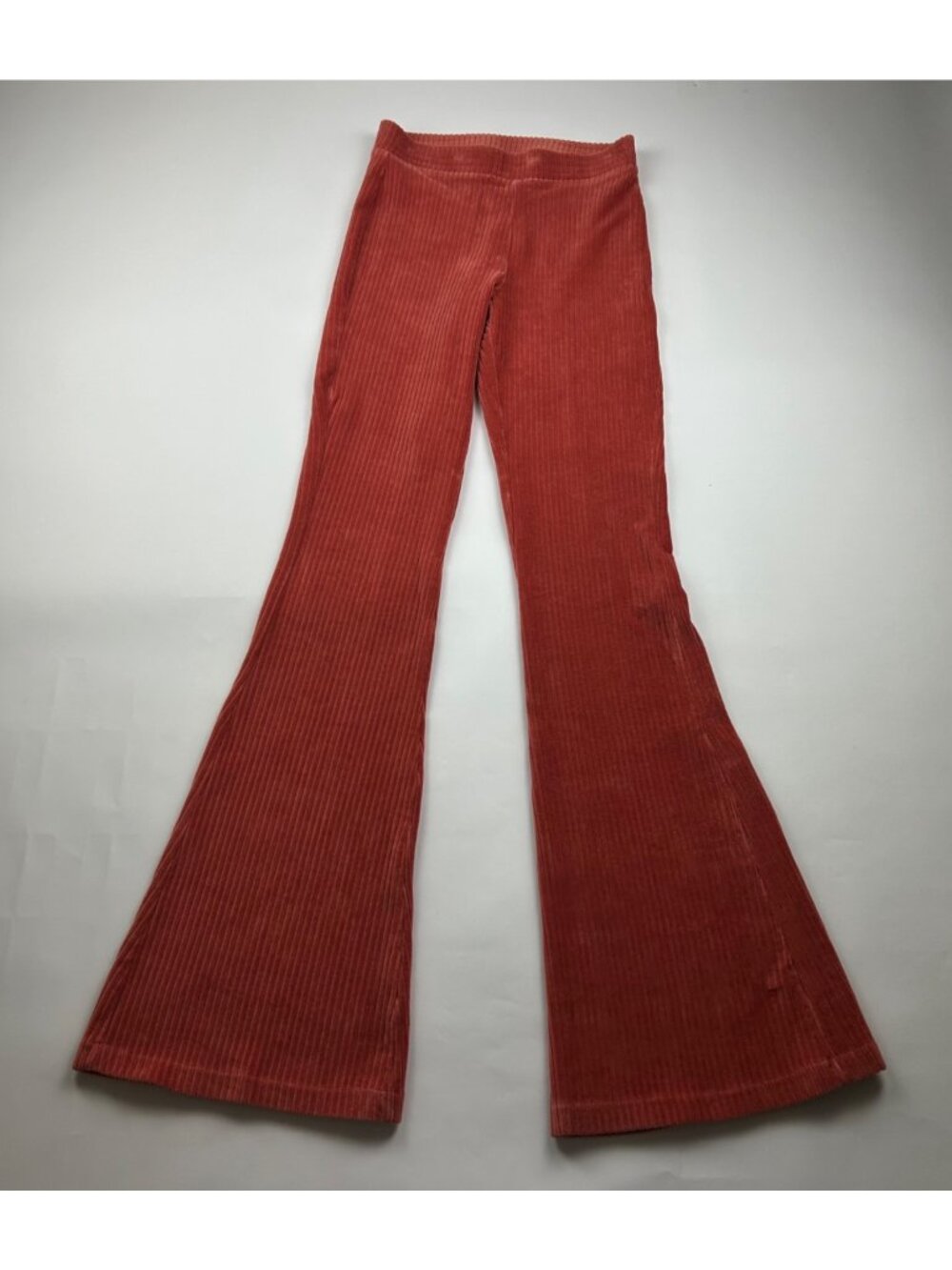 LONG Aerie Terracotta Corded Velour High Rise Flared Leggings SL